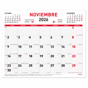Calendario mensual 2026 30x24,7 Myrga