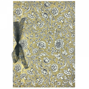 Libro de Testigos Flores Crema en fondo oro