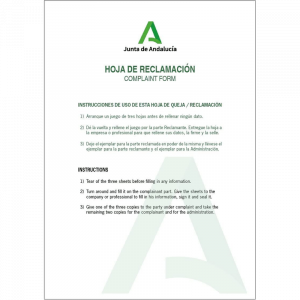 Libro Hojas de Reclamaciones Act. 2022 Junta de Andalucía