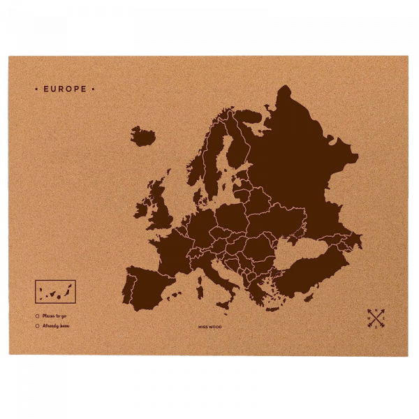 Mapa Corcho Natural Europa