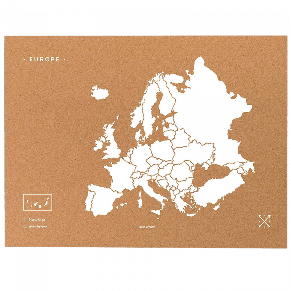 Mapa Corcho Natural Europa