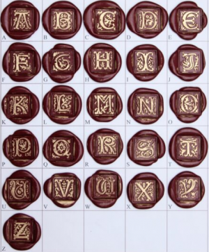 Set Sello Lacre Madera con Inicial y Lacre