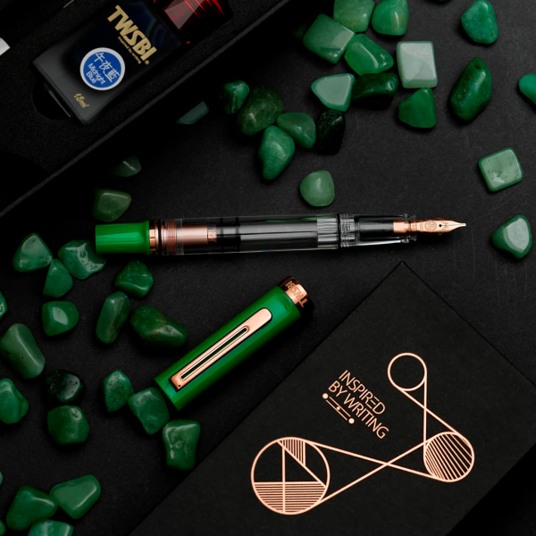 ECO-T Royal Jade Rosegold con tintero 18ml Midnight Blue TWSBI Pluma