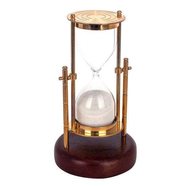 Reloj de arena con base madera 5 minutos