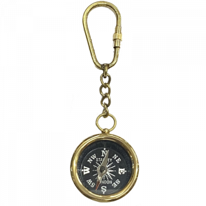 Llavero brújula con caja de madera