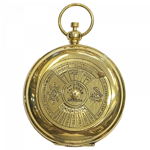 Brújula con tapa y calendario perpetuo