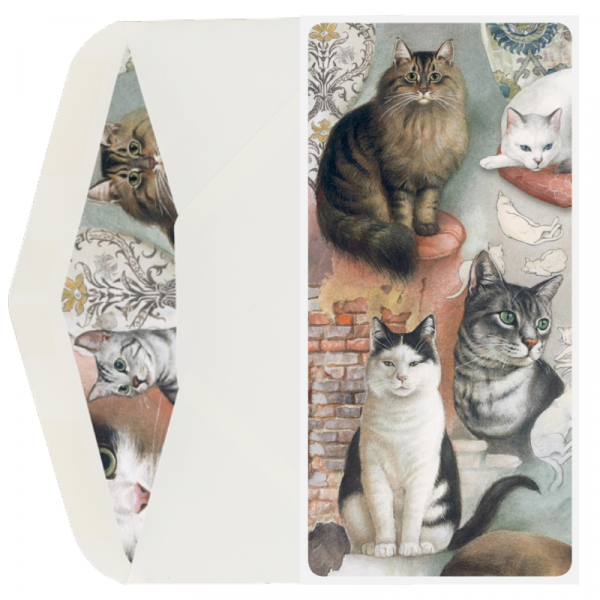 Juego Sobre y Tarjeta Gatos