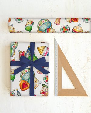 Papel esferas de navidad