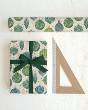 Papel bolas y gotas navideñas