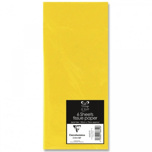 Pack 6 Hojas Seda Amarillo