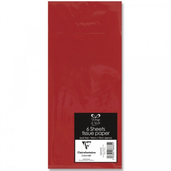 Pack 6 Hojas Seda Rojo
