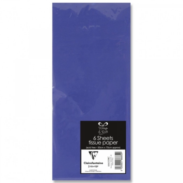 Pack 6 Hojas Seda Azul oscuro