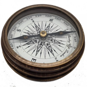Brújula con estuche de piel 7,8cmø