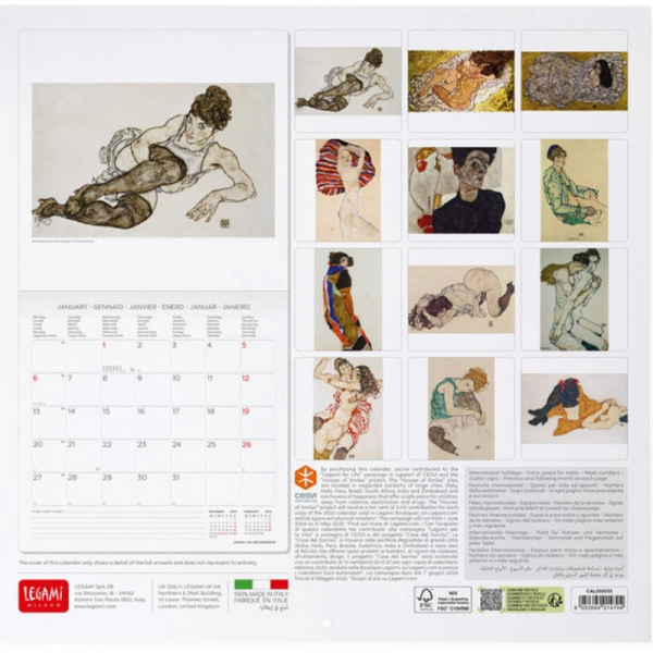 Calendario Pared 2025 Egon Schiele