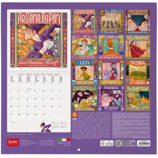 Calendario Pared 2025 Book Lovers