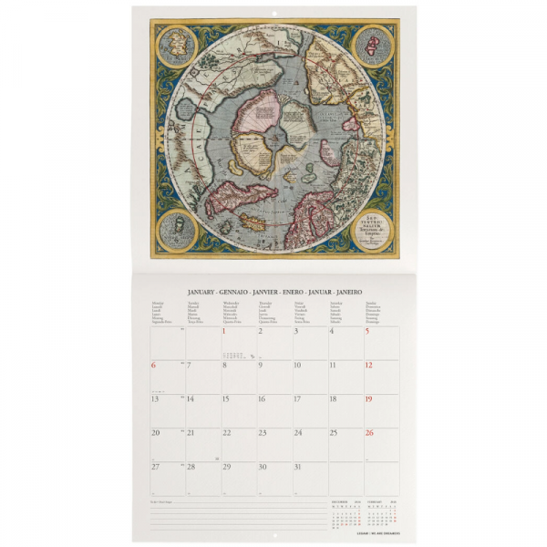 Calendario Pared 2025 Vintage Maps