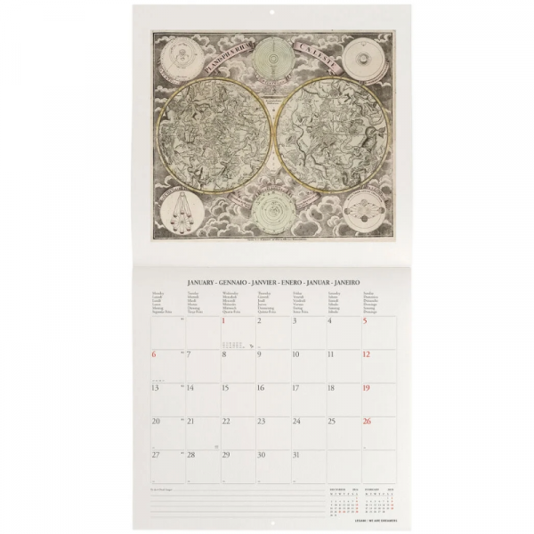 Calendario Pared 2025 Celestial Maps