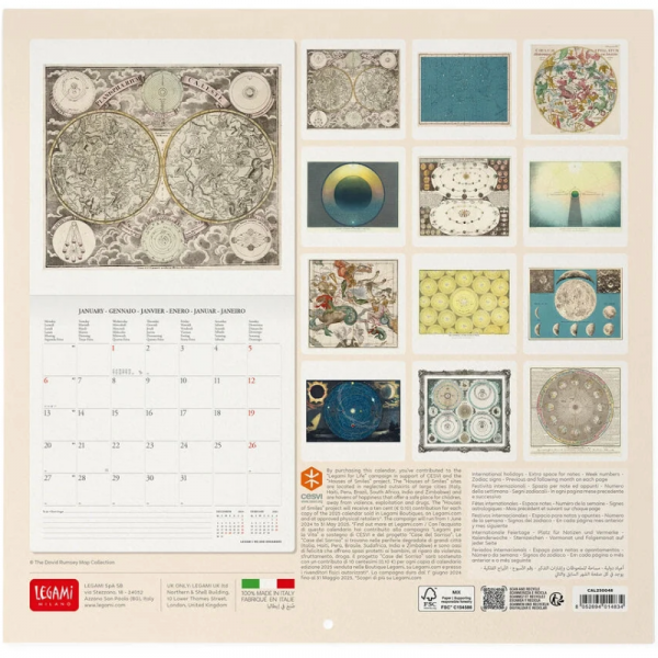 Calendario Pared 2025 Celestial Maps