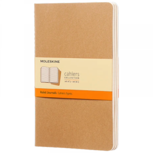 Set 3 Cuadernos flexibles Moleskine Rayado 13x21 Kraft