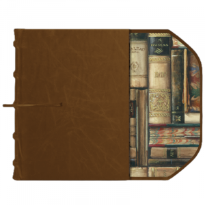 Diario en piel marrón con solapa Libros