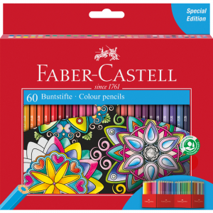 Estuche cartón 60 lápices colores clásicos