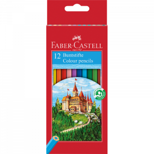 Estuche cartón 12 lápices colores Castillo