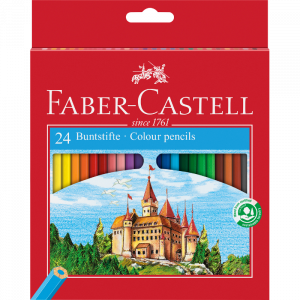 Estuche cartón 24 lápices colores Castillo