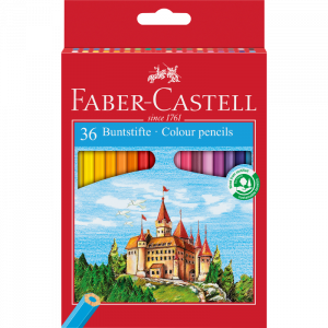 Estuche cartón 36 lápices colores Castillo
