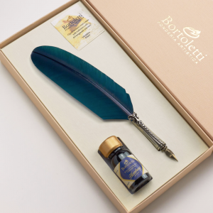 Set pluma de oca clásica azul