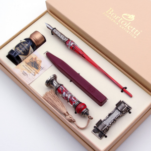 Set de lacre y palillero Leopardi rojo