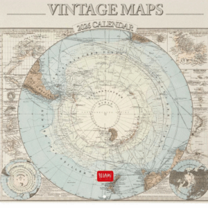 Calendario Pared 2026 Vintage Maps
