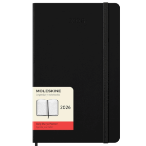 Agenda 2026 Moleskine DP 13x21 Tapa Blanda Negro