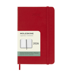 Agenda 2026 Moleskine SV Horizontal + Notas 9X14 Tapa Dura Rojo