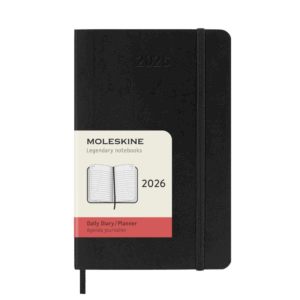 Agenda 2026 Moleskine DP 9X14 Tapa Blanda Negro